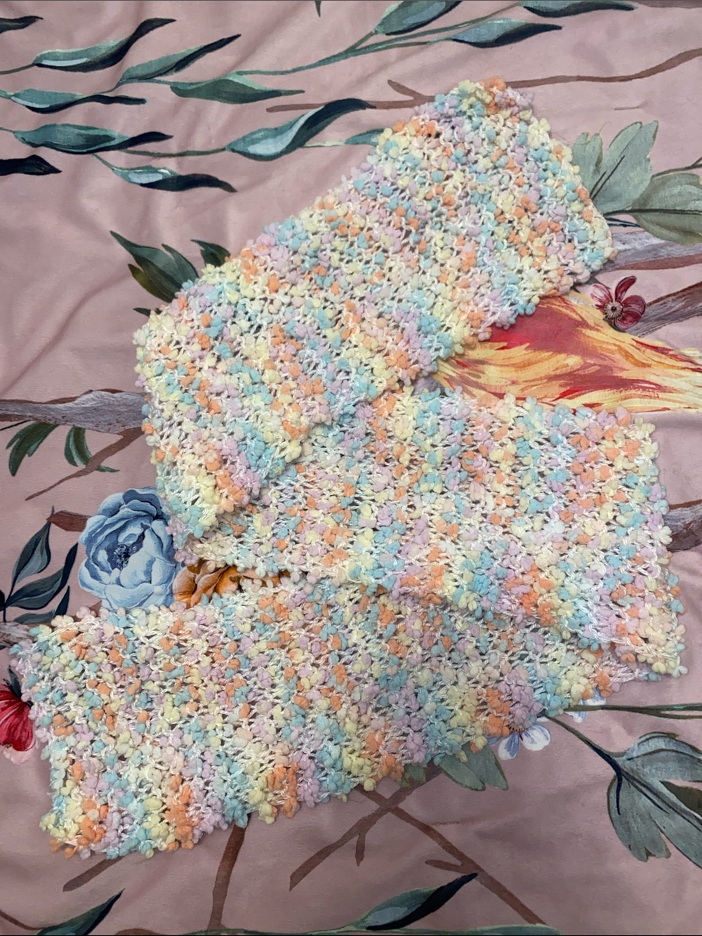 Handmade Pastel Multicolor Knit Scarf